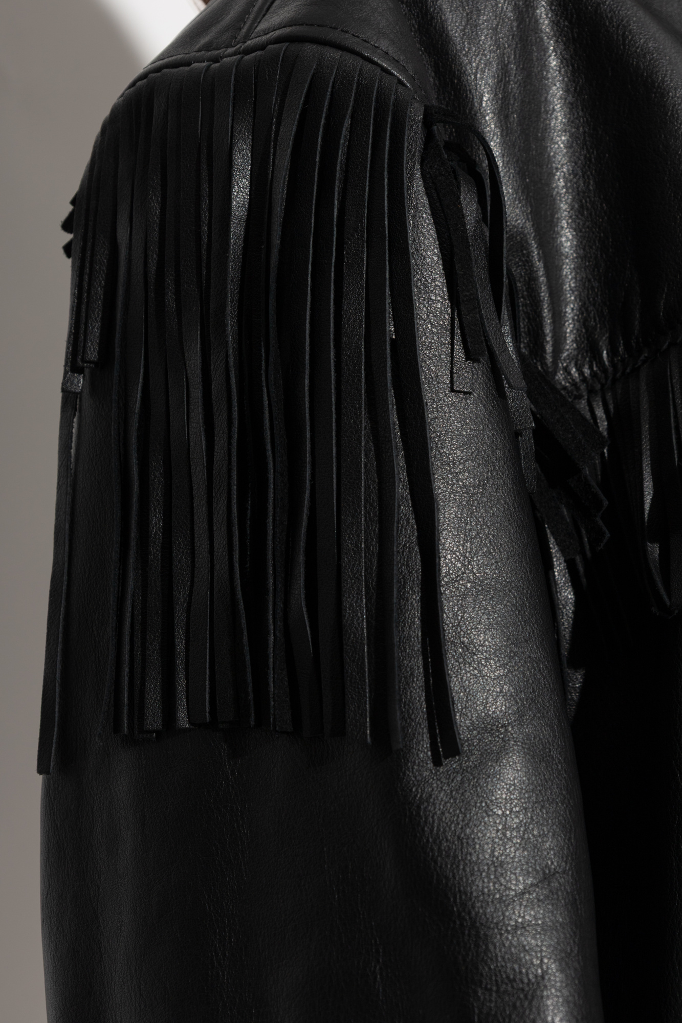 Black Leather jacket with fringes Balenciaga - Vitkac AS